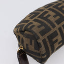 FENDI Zucca Canvas Pouch Black Brown Auth 196974-14