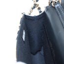 CHANEL Mini Matelasse Chain Shoulder Pouch Satin Beige Silver CC Auth 196975M-20
