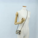 CHANEL Mini Matelasse Chain Shoulder Pouch Satin Beige Silver CC Auth 196975M-22
