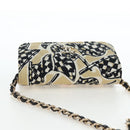 CHANEL Mini Matelasse Chain Shoulder Pouch Satin Beige Silver CC Auth 196975M-6