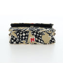CHANEL Mini Matelasse Chain Shoulder Pouch Satin Beige Silver CC Auth 196975M-9