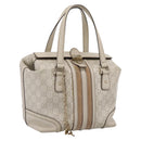 GUCCI GG Canvas Guccissima Hand Bag Leather White Gold 146002 Auth 196977V-1