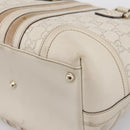GUCCI GG Canvas Guccissima Hand Bag Leather White Gold 146002 Auth 196977V-15