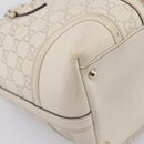 GUCCI GG Canvas Guccissima Hand Bag Leather White Gold 146002 Auth 196977V-16