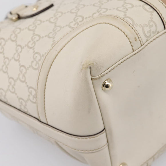 GUCCI GG Canvas Guccissima Hand Bag Leather White Gold 146002 Auth 196977V