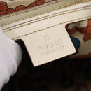 GUCCI GG Canvas Guccissima Hand Bag Leather White Gold 146002 Auth 196977V-17