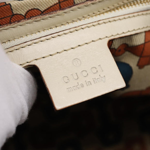 GUCCI GG Canvas Guccissima Hand Bag Leather White Gold 146002 Auth 196977V