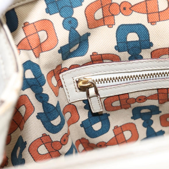 GUCCI GG Canvas Guccissima Hand Bag Leather White Gold 146002 Auth 196977V