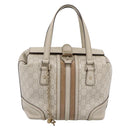 GUCCI GG Canvas Guccissima Hand Bag Leather White Gold 146002 Auth 196977V-13