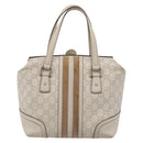 GUCCI GG Canvas Guccissima Hand Bag Leather White Gold 146002 Auth 196977V-2