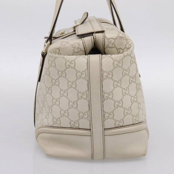 GUCCI GG Canvas Guccissima Hand Bag Leather White Gold 146002 Auth 196977V