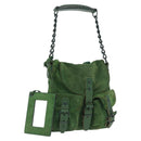 BALENCIAGA Chain Hand Bag Suede Green Auth 196979-1