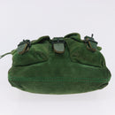 BALENCIAGA Chain Hand Bag Suede Green Auth 196979-10