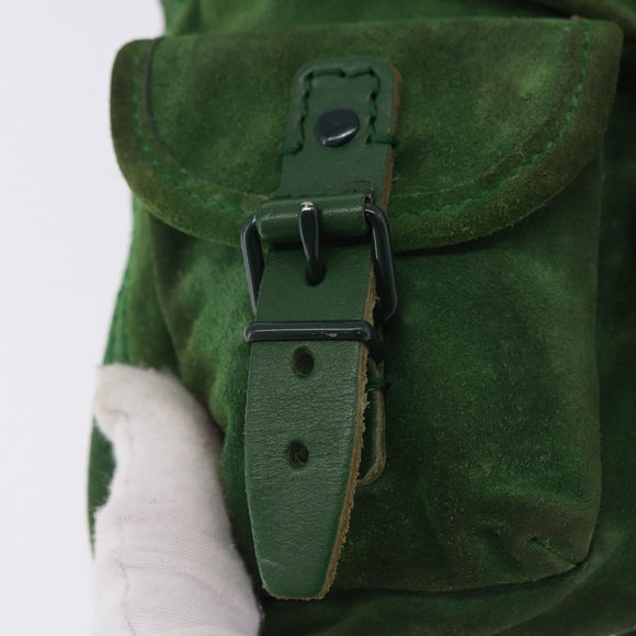 BALENCIAGA Chain Hand Bag Suede Green Auth 196979