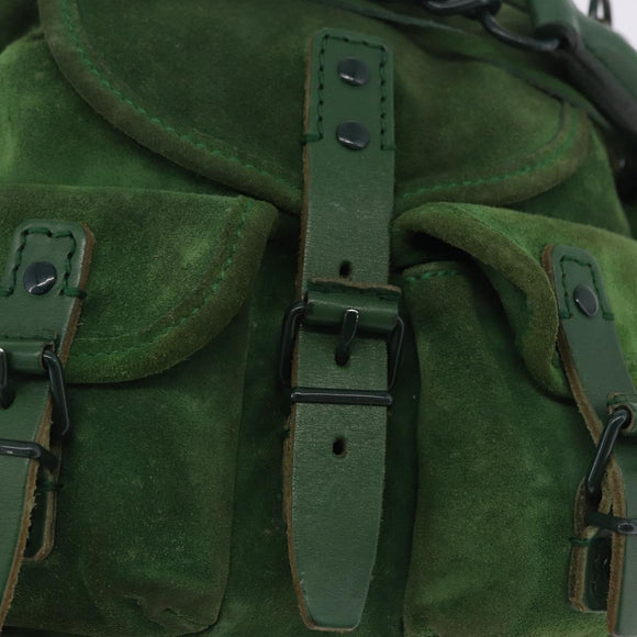 BALENCIAGA Chain Hand Bag Suede Green Auth 196979
