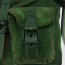 BALENCIAGA Chain Hand Bag Suede Green Auth 196979-17