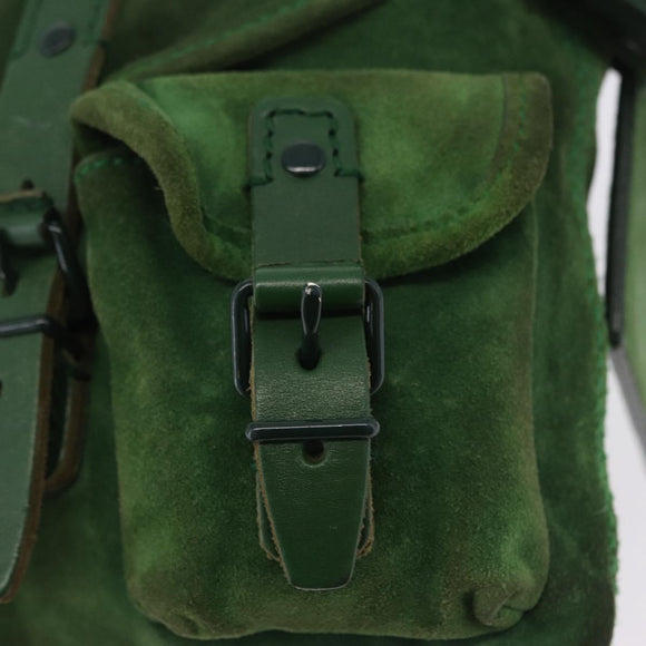 BALENCIAGA Chain Hand Bag Suede Green Auth 196979