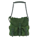 BALENCIAGA Chain Hand Bag Suede Green Auth 196979-2