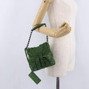BALENCIAGA Chain Hand Bag Suede Green Auth 196979-30