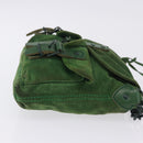BALENCIAGA Chain Hand Bag Suede Green Auth 196979-5