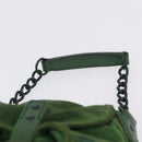 BALENCIAGA Chain Hand Bag Suede Green Auth 196979-9