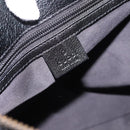 GUCCI Interlocking G Shoulder Bag Velor Black Gold 115568 Auth 196980V-15