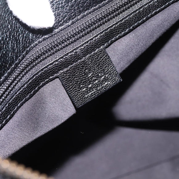 GUCCI Interlocking G Shoulder Bag Velor Black Gold 115568 Auth 196980V