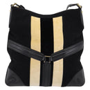 GUCCI Interlocking G Shoulder Bag Velor Black Gold 115568 Auth 196980V-3