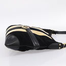 GUCCI Interlocking G Shoulder Bag Velor Black Gold 115568 Auth 196980V-5