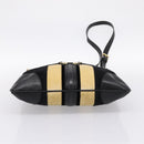GUCCI Interlocking G Shoulder Bag Velor Black Gold 115568 Auth 196980V-9