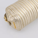 Miu Miu Matelasse Clutch Bag Leather Gold Auth 196981A-14