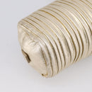 Miu Miu Matelasse Clutch Bag Leather Gold Auth 196981A-16