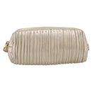 Miu Miu Matelasse Clutch Bag Leather Gold Auth 196981A-13
