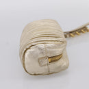 Miu Miu Matelasse Clutch Bag Leather Gold Auth 196981A-3