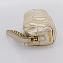 Miu Miu Matelasse Clutch Bag Leather Gold Auth 196981A-4