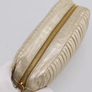 Miu Miu Matelasse Clutch Bag Leather Gold Auth 196981A-6
