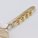 Miu Miu Matelasse Clutch Bag Leather Gold Auth 196981A-7
