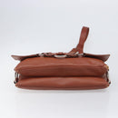 CELINE Shoulder Bag Leather Brown Silver Auth 196983-5