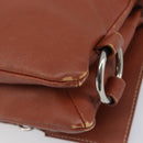 CELINE Shoulder Bag Leather Brown Silver Auth 196983-16