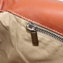 CELINE Shoulder Bag Leather Brown Silver Auth 196983-23