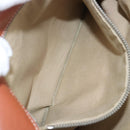 CELINE Shoulder Bag Leather Brown Silver Auth 196983-24