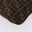 FENDI Zucca Canvas Mamma Baguette Shoulder Bag Brown Black Auth 196984-15