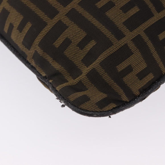 FENDI Zucca Canvas Mamma Baguette Shoulder Bag Brown Black Auth 196984