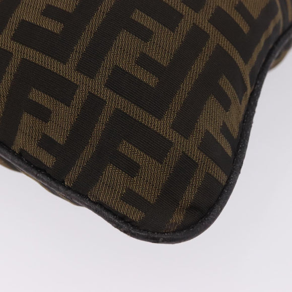 FENDI Zucca Canvas Mamma Baguette Shoulder Bag Brown Black Auth 196984