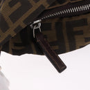 FENDI Zucca Canvas Mamma Baguette Shoulder Bag Brown Black Auth 196984-10