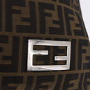 FENDI Zucca Canvas Mamma Baguette Shoulder Bag Brown Black Auth 196984-18