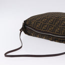 FENDI Zucca Canvas Mamma Baguette Shoulder Bag Brown Black Auth 196984-7