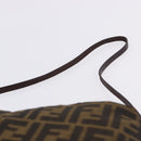 FENDI Zucca Canvas Mamma Baguette Shoulder Bag Brown Black Auth 196984-14