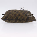 FENDI Zucca Canvas Mamma Baguette Shoulder Bag Brown Black Auth 196984-5