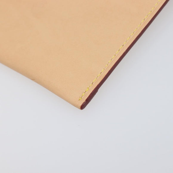 LOUIS VUITTON Nomad leather Clutch Bag Beige LV Auth 196985V